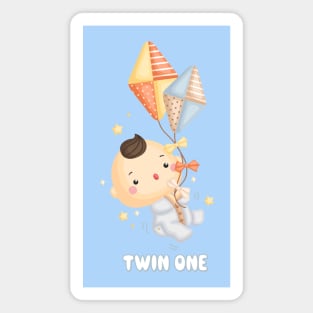 Twin newborn boy one Magnet